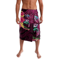 Hawaiian Plumeria and Hibiscus with Turtles Lavalava Polynesian Art Red Color - Polynesian Pride