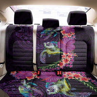Hawaiian Plumeria and Hibiscus with Turtles Back Car Seat Cover Polynesian Art Purple Color - Polynesian Pride