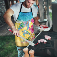 Hawaiian Tropical Plants Turtles Apron Watercolor Style - Polynesian Pride