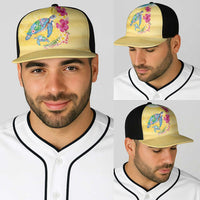Hawaiian Tropical Plants Turtles Baseball Net Cap Watercolor Style - Polynesian Pride