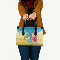 Hawaiian Tropical Plants Turtles Leather Bag Watercolor Style - Polynesian Pride