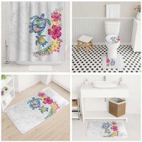 Hawaiian Abstract Art Turtles Bathroom Set with Plumeria and Hibiscus - Polynesian Pride