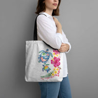 Hawaiian Abstract Art Turtles Tote Bag with Plumeria and Hibiscus - Polynesian Pride