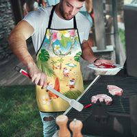 Hawaiian Mele Kalikimaka Apron Tropical Plumeria and Lei Funny Santa Beach - Polynesian Pride