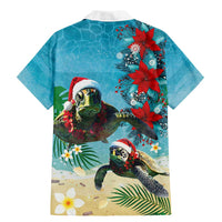 Hawaiian Mele Kalikimaka Family Matching Mermaid Dress and Hawaiian Shirt Tropical Xmas Turtles Red Poinsettia Watercolor - Polynesian Pride