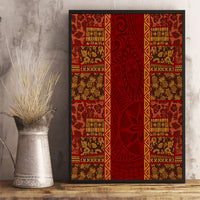 Hawaii Style Hibiscus and Tribal Element Fabric Patchwork Canvas Wall Art LT03 - Polynesian Pride