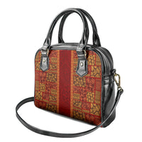 Hawaii Style Hibiscus and Tribal Element Fabric Patchwork Shoulder Handbag LT03 - Polynesian Pride