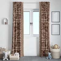 Hawaii Style Hibiscus and Tribal Element Fabric Patchwork Window Curtain Beige Version LT03 - Polynesian Pride