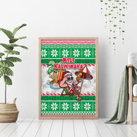 Hawaii Mele Kalikimaka Canvas Wall Art Aloha Santa and Palm Tree Mix Kakau Pattern LT03 - Polynesian Pride