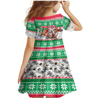 Custom Hawaii Mele Kalikimaka Family Matching Mermaid Dress and Hawaiian Shirt Aloha Santa and Palm Tree Mix Kakau Pattern LT03 - Polynesian Pride