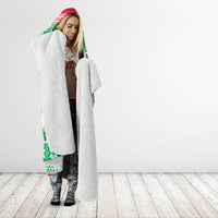 Custom Hawaii Mele Kalikimaka Hooded Blanket Aloha Santa and Palm Tree Mix Kakau Pattern LT03 - Polynesian Pride