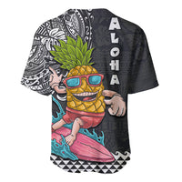 Hawaii Pineapple Surfing With Kakau Tribal Baseball Jersey LT03 - Polynesian Pride