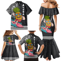Hawaii Pineapple Surfing With Kakau Tribal Family Matching Mermaid Dress and Hawaiian Shirt LT03 - Polynesian Pride