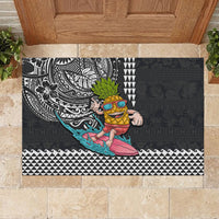 Hawaii Pineapple Surfing With Kakau Tribal Rubber Doormat LT03 - Polynesian Pride