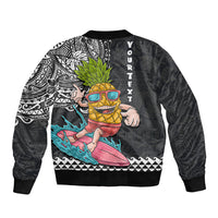 Hawaii Pineapple Surfing Kakau Tribal Personalised Bomber Jacket LT03 - Polynesian Pride