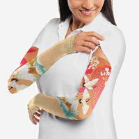 Hawaiian and Japanese Culture Together Arm Sleeves Kakau Art Tattoo with Cranes and Sakura Spring Vibe - Polynesian Pride