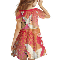 Hawaiian and Japanese Culture Together Family Matching Tank Maxi Dress and Hawaiian Shirt Kakau Art Tattoo with Cranes and Sakura Spring Vibe LT03 - Polynesian Pride