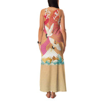 Hawaiian and Japanese Culture Together Family Matching Tank Maxi Dress and Hawaiian Shirt Kakau Art Tattoo with Cranes and Sakura Spring Vibe LT03 - Polynesian Pride