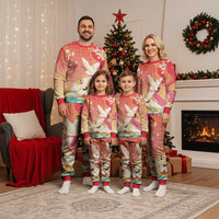 Hawaiian and Japanese Culture Together Christmas Pajama Set Kakau Art Tattoo with Cranes and Sakura Spring Vibe LT03 - Polynesian Pride