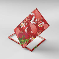 Hawaiian and Japanese Culture Together Canvas Wall Art Red Ohia Lehua Plumeria and Sakura Blooming - Polynesian Pride