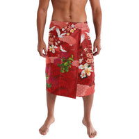 Hawaiian and Japanese Culture Together Lavalava Red Ohia Lehua Plumeria and Sakura Blooming - Polynesian Pride