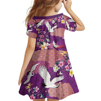 Hawaiian and Japanese Culture Together Family Matching Summer Maxi Dress and Hawaiian Shirt Purple Ohia Lehua Plumeria and Sakura Blooming - Polynesian Pride