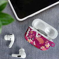 Hawaiian and Japanese Culture Together AirPods Case Pink Ohia Lehua Plumeria and Sakura Blooming LT03 - Polynesian Pride
