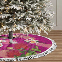 Hawaiian and Japanese Culture Together Tree Skirt Pink Ohia Lehua Plumeria and Sakura Blooming LT03 - Polynesian Pride