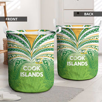 Cook Islands Rugby League Laundry Basket Tatau Tribal Motifs-Light Green Color - Polynesian Pride