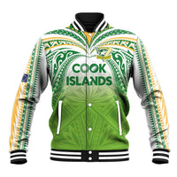 Custom Cook Islands Rugby League Baseball Jacket Tatau Tribal Motifs-Light Green Color - Polynesian Pride