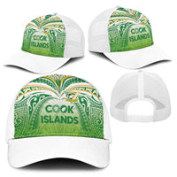 Cook Islands Rugby League Baseball Net Cap Tatau Tribal Motifs-Light Green Color - Polynesian Pride