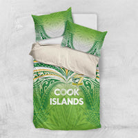 Cook Islands Rugby League Bedding Set Tatau Tribal Motifs-Light Green Color - Polynesian Pride