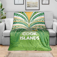 Cook Islands Rugby League Blanket Tatau Tribal Motifs-Light Green Color - Polynesian Pride