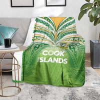 Cook Islands Rugby League Blanket Tatau Tribal Motifs-Light Green Color - Polynesian Pride