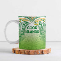 Custom Cook Islands Rugby League Ceramic Mug Tatau Tribal Motifs-Light Green Color - Polynesian Pride