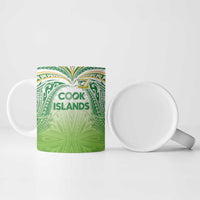 Custom Cook Islands Rugby League Ceramic Mug Tatau Tribal Motifs-Light Green Color - Polynesian Pride