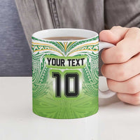 Custom Cook Islands Rugby League Ceramic Mug Tatau Tribal Motifs-Light Green Color - Polynesian Pride