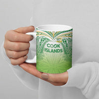 Custom Cook Islands Rugby League Ceramic Mug Tatau Tribal Motifs-Light Green Color - Polynesian Pride