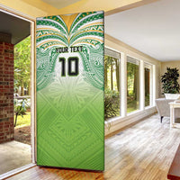 Custom Cook Islands Rugby League Door Cover Tatau Tribal Motifs-Light Green Color - Polynesian Pride