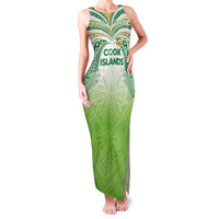 Custom Cook Islands Rugby League Family Matching Tank Maxi Dress and Hawaiian Shirt Tatau Tribal Motifs-Light Green Color LT03 Mom's Dress Green - Polynesian Pride