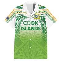 Custom Cook Islands Rugby League Hawaiian Shirt Tatau Tribal Motifs-Light Green Color LT03 Green - Polynesian Pride