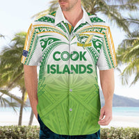 Custom Cook Islands Rugby League Hawaiian Shirt Tatau Tribal Motifs-Light Green Color LT03 - Polynesian Pride