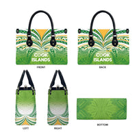 Cook Islands Rugby League Leather Bag Tatau Tribal Motifs-Light Green Color - Polynesian Pride