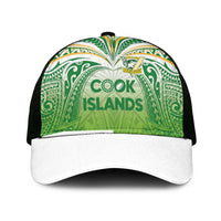 Cook Islands Rugby League Mesh Trucker Cap Tatau Tribal Motifs-Light Green Color - Polynesian Pride