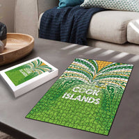 Cook Islands Rugby League Puzzle Tatau Tribal Motifs-Light Green Color - Polynesian Pride