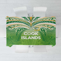 Cook Islands Rugby League Tablecloth Tatau Tribal Motifs-Light Green Color - Polynesian Pride