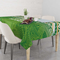 Cook Islands Rugby League Tablecloth Tatau Tribal Motifs-Light Green Color - Polynesian Pride