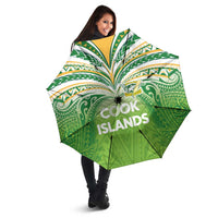 Cook Islands Rugby League Umbrella Tatau Tribal Motifs-Light Green Color - Polynesian Pride