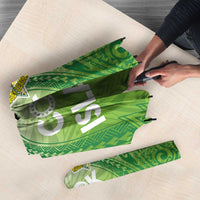 Cook Islands Rugby League Umbrella Tatau Tribal Motifs-Light Green Color - Polynesian Pride