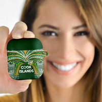 Cook Islands Rugby League AirPods Case Tatau Tribal Motifs-Dark Green Color - Polynesian Pride